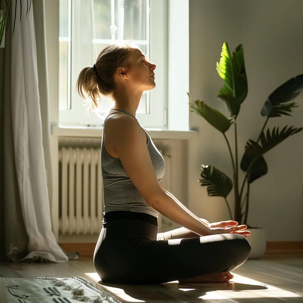 Patient performing recovery exercises at home after shockwave therapy